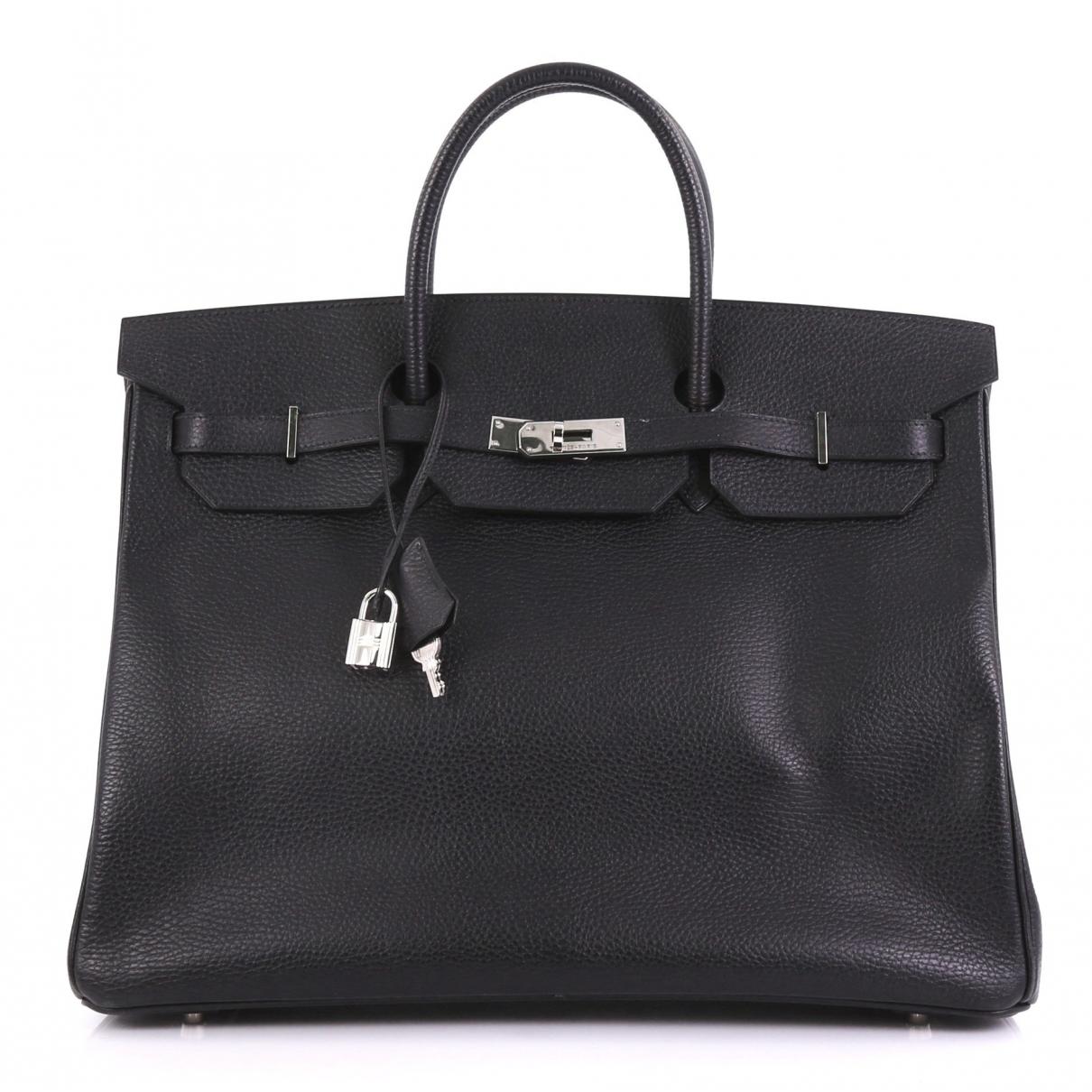 Hermès Birkin 40 Black Leather Handbag in Black - Save 2% - Lyst