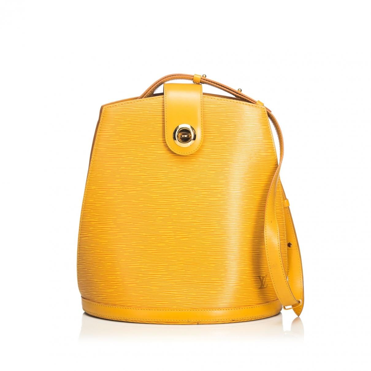 Louis Vuitton Vintage Cluny Yellow Leather Handbag in Yellow - Lyst