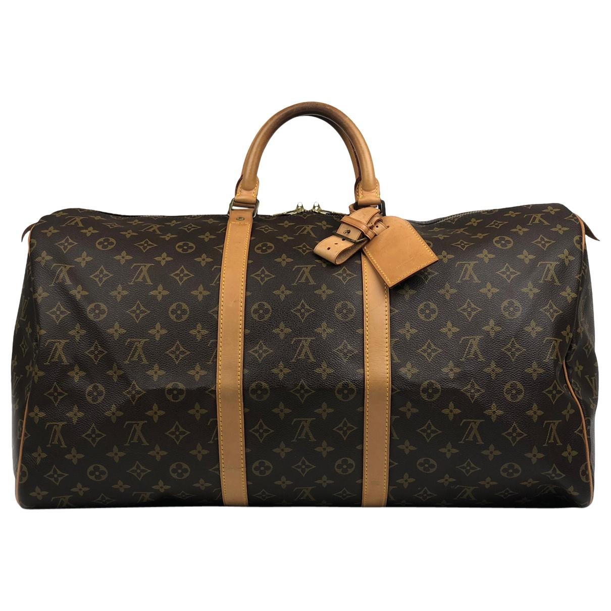 Lyst - Louis Vuitton Keepall Cloth Weekend Bag in Brown for Men - Save 16.132368148914168%