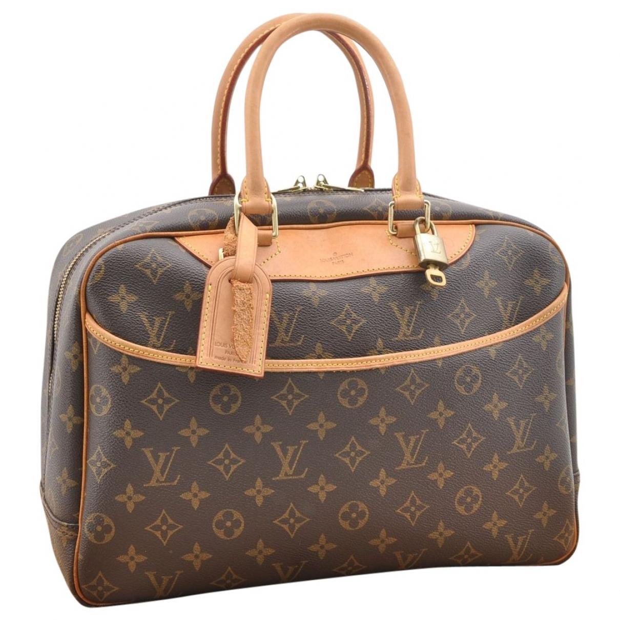 Lyst - Louis Vuitton Deauville Brown Cloth Handbag in Brown
