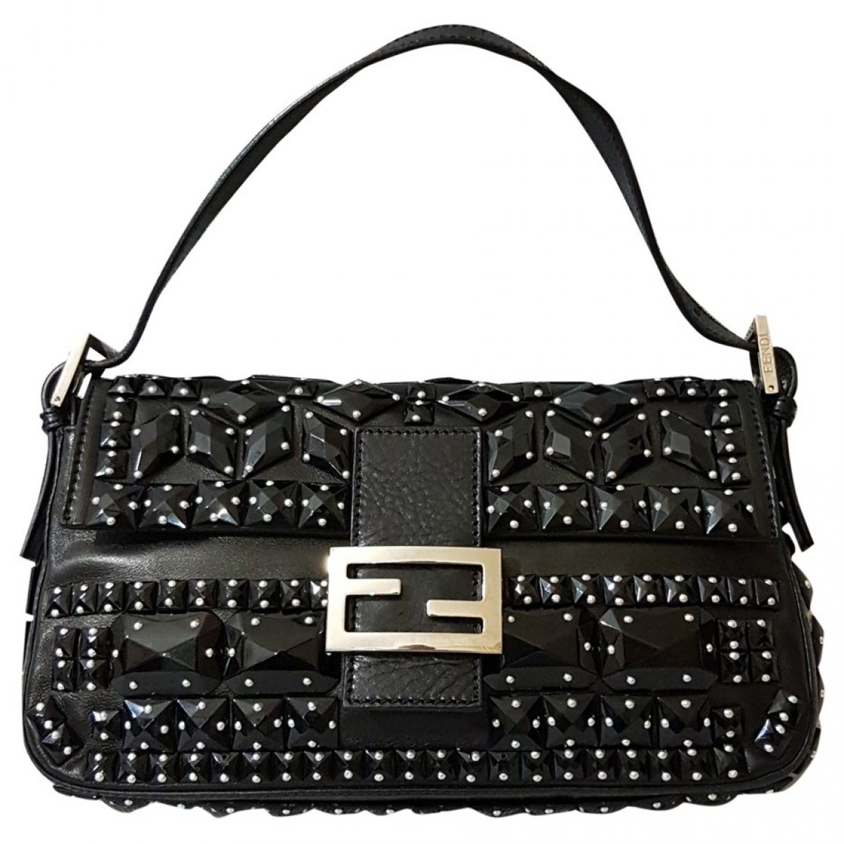 Fendi Baguette Black Leather Handbag in Black - Lyst