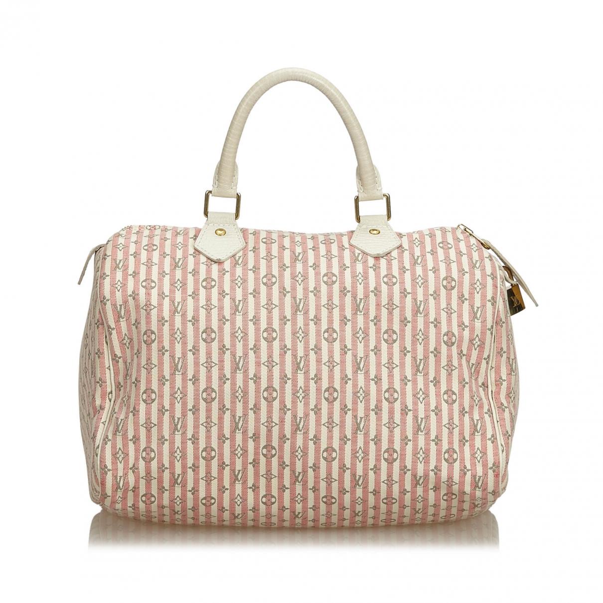 Louis Vuitton Speedy Burgundy Cloth Handbag - Lyst