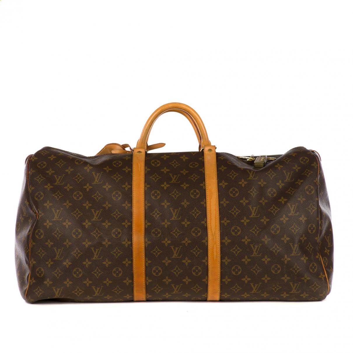 Lyst - Louis Vuitton Pre-owned Keepall Brown Leather Travel Bags in Brown