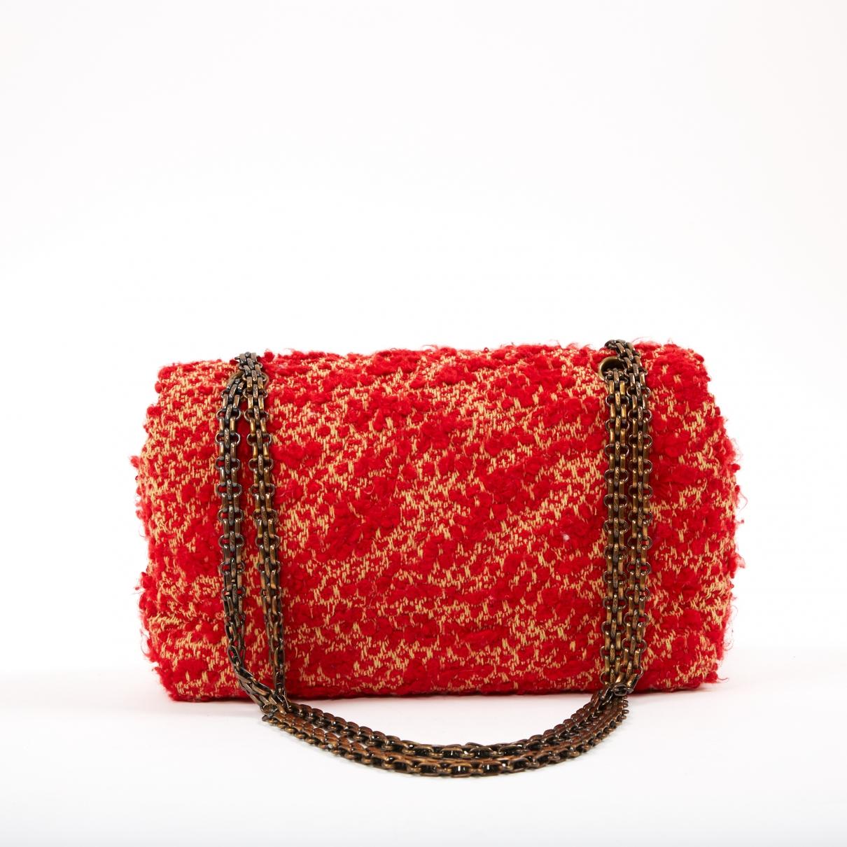 Chanel Pre-owned Vintage Timeless/classique Red Tweed Handbags in Red - Lyst