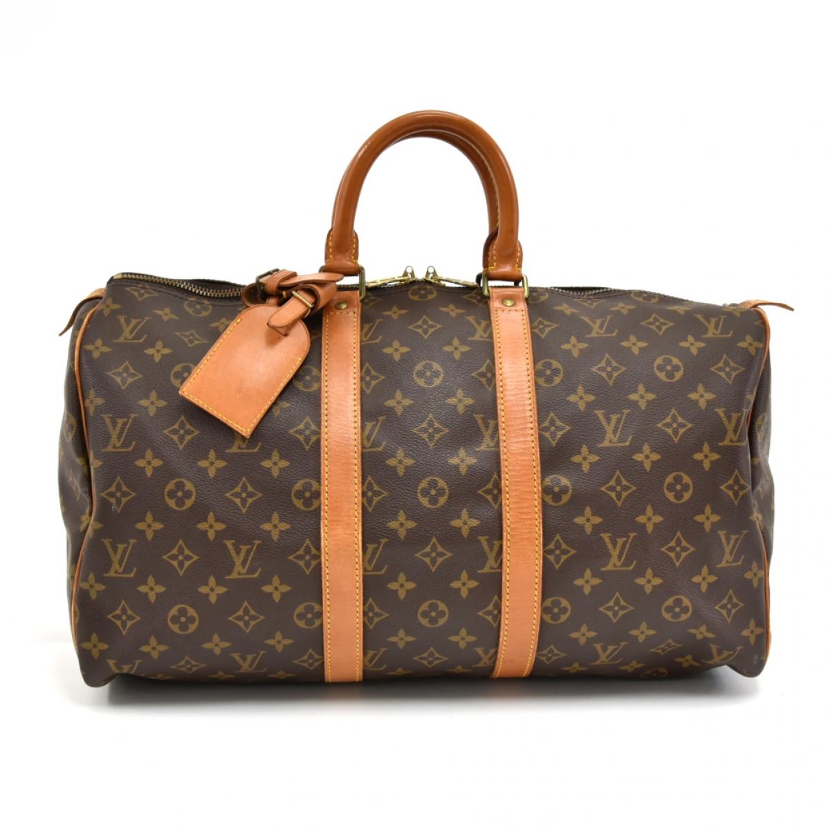 Louis Vuitton Pre-owned Vintage Brown Cloth Travel Bags in Brown - Lyst