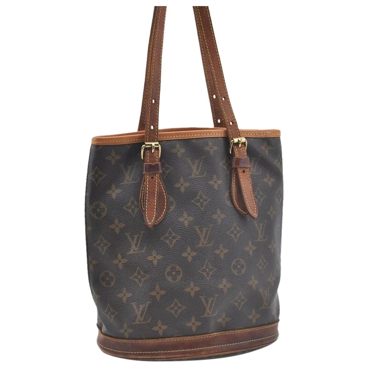 Louis Vuitton Pre-owned Bucket Brown Cloth Handbags in Brown - Lyst