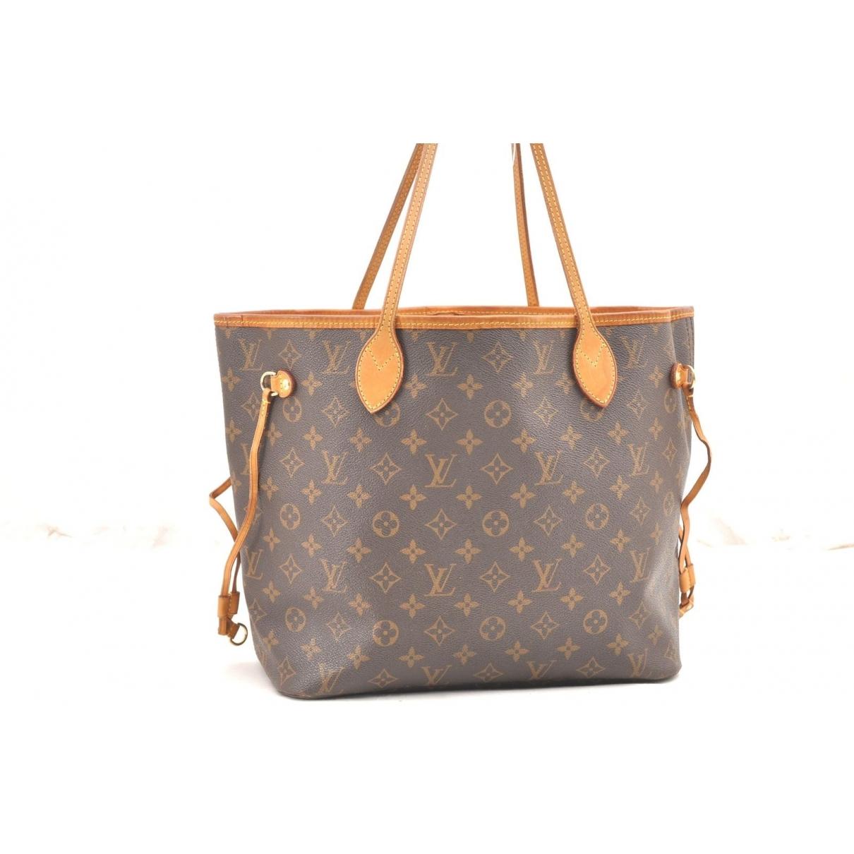 Lyst - Louis Vuitton Neverfull Brown Cloth Handbag in Brown - Save 1%