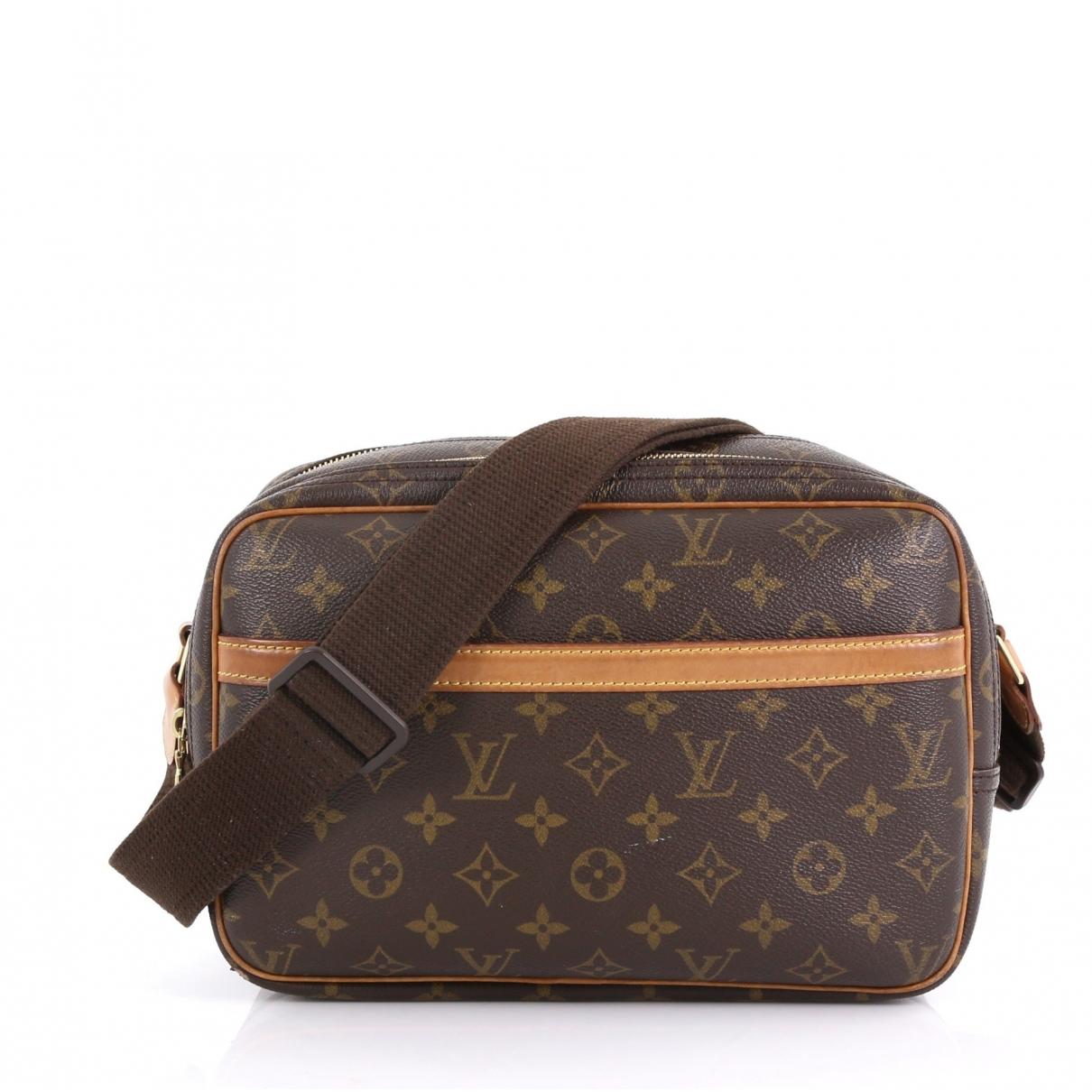 Louis Vuitton Reporter Brown Cloth Handbag in Brown - Lyst