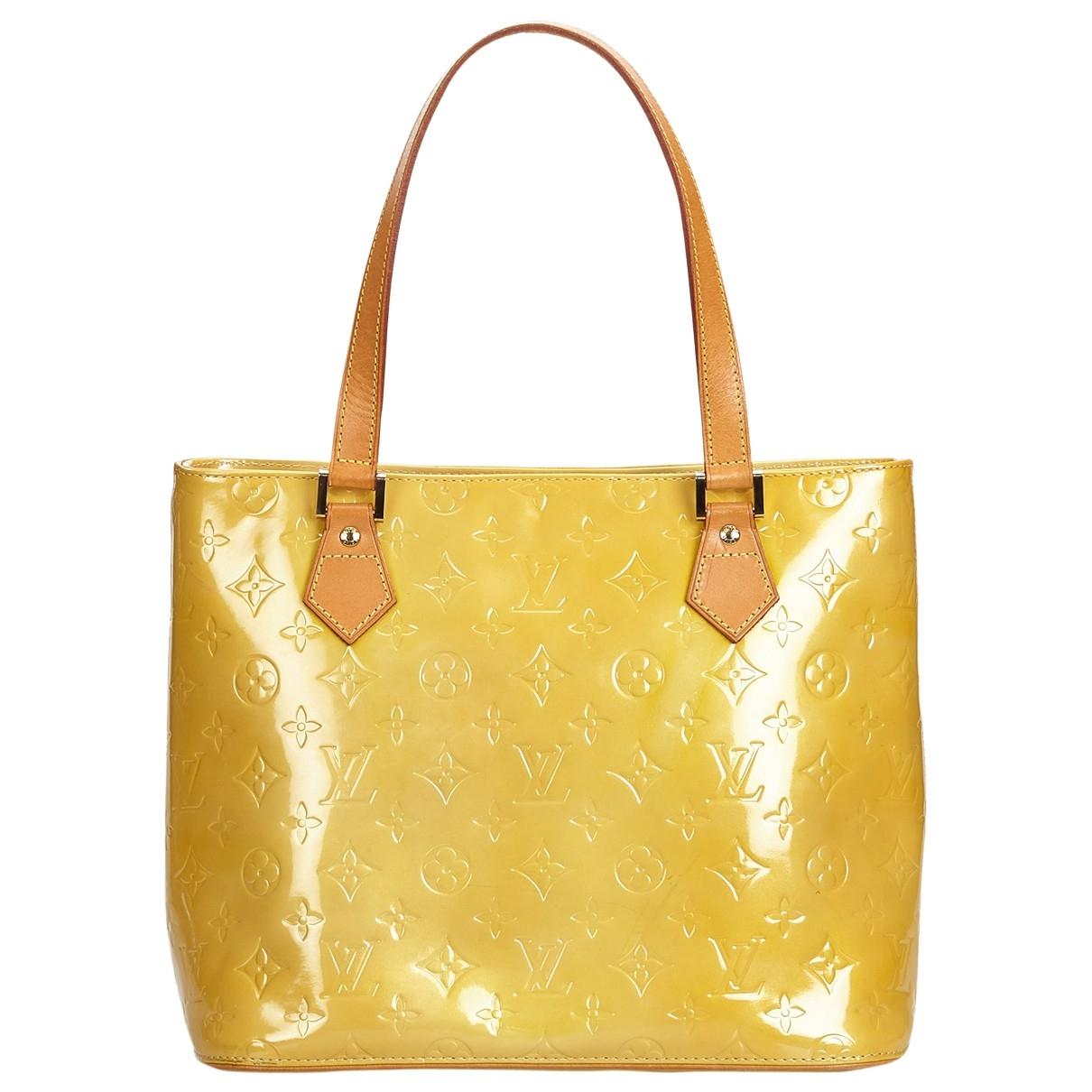 Lyst - Louis Vuitton Pre-owned Vintage Houston Yellow Patent Leather Handbags in Yellow