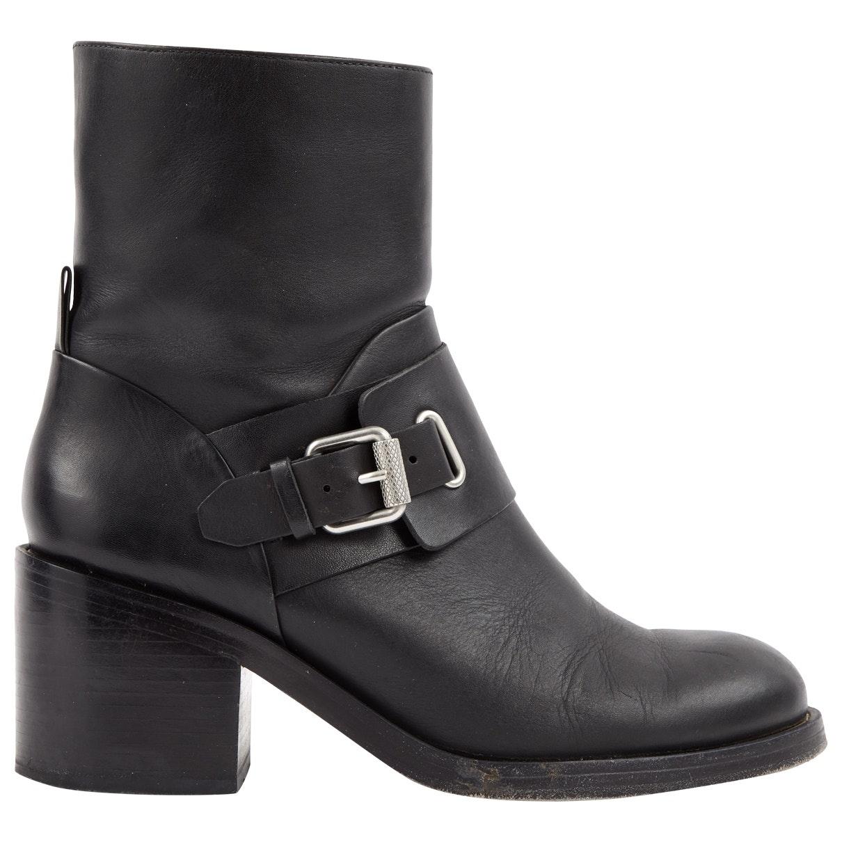 allsaints brigade leather biker boots in black