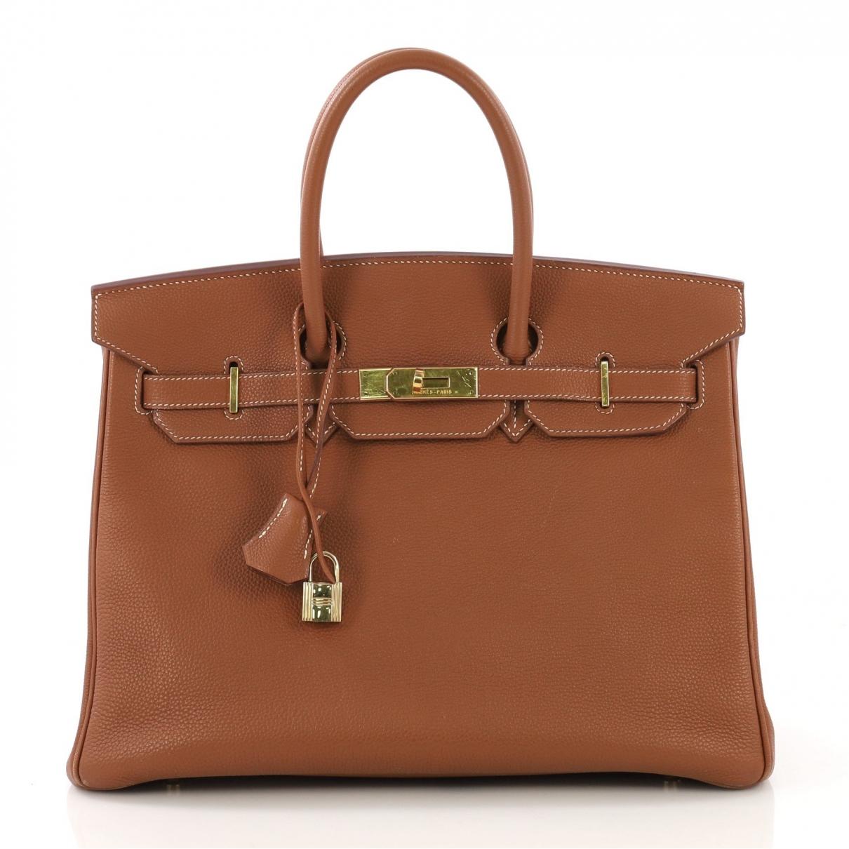 Lyst Herm s Birkin  35 Brown  Leather Handbag in Brown 