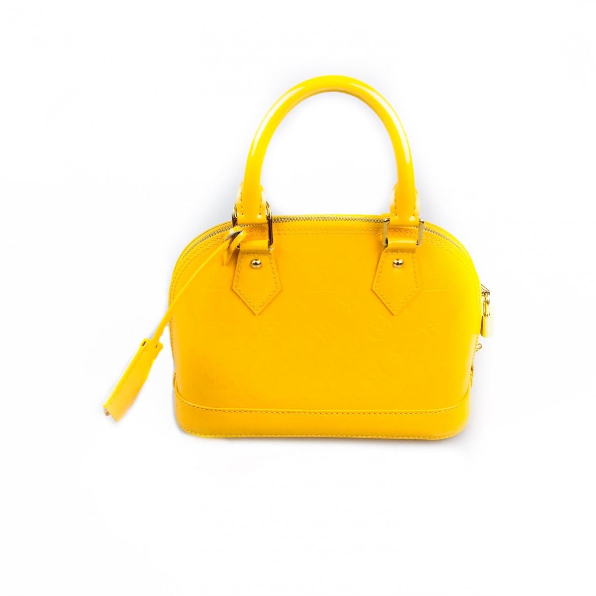 Lyst - Louis Vuitton Alma Yellow Patent Leather Handbag in Yellow