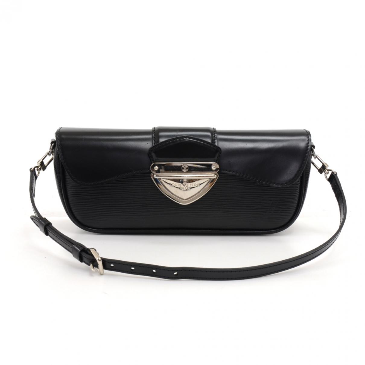 Lyst - Louis Vuitton Vintage Montaigne Black Leather Handbag in Black