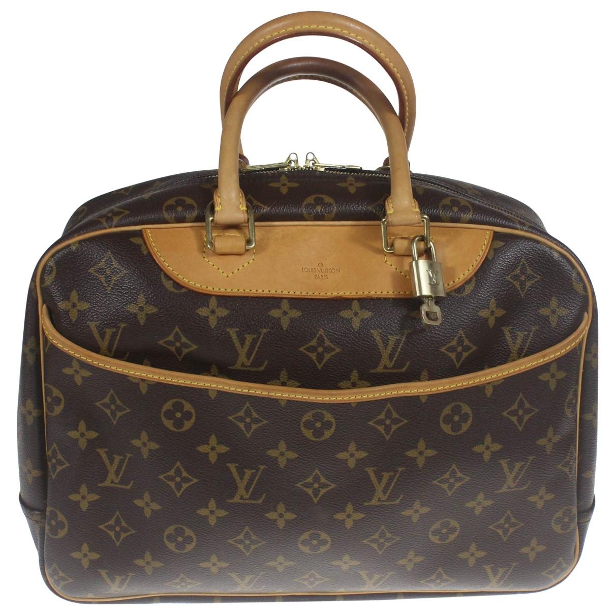 Lyst - Louis Vuitton Vintage Deauville Brown Cloth Handbag in Brown