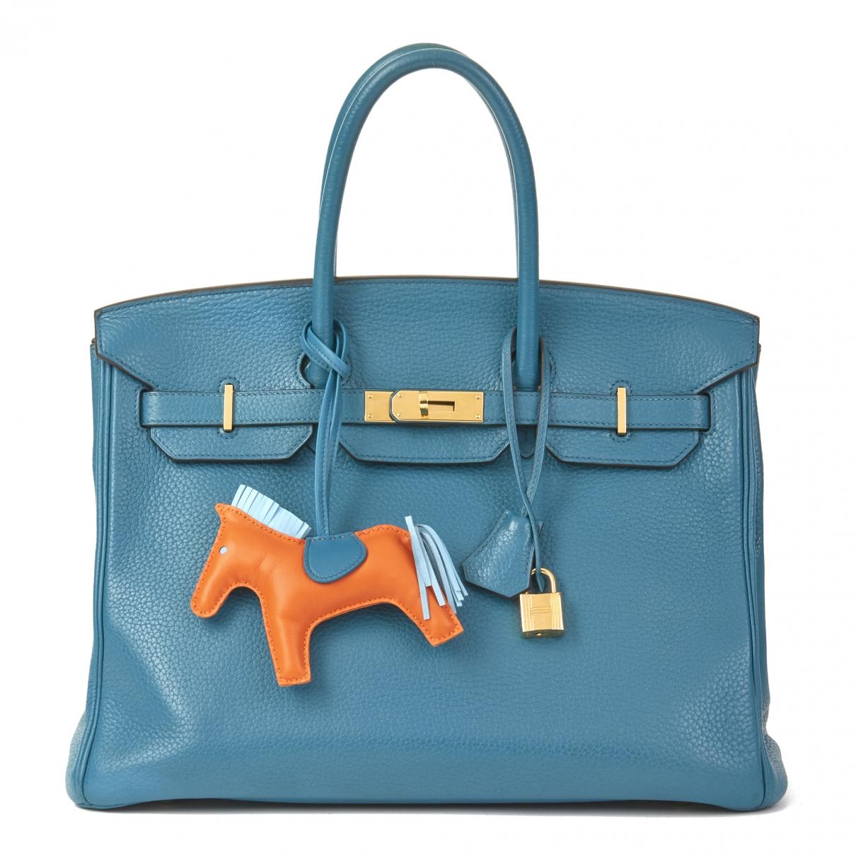 Hermès Pre-owned Birkin 35 Blue Leather Handbags in Blue - Lyst