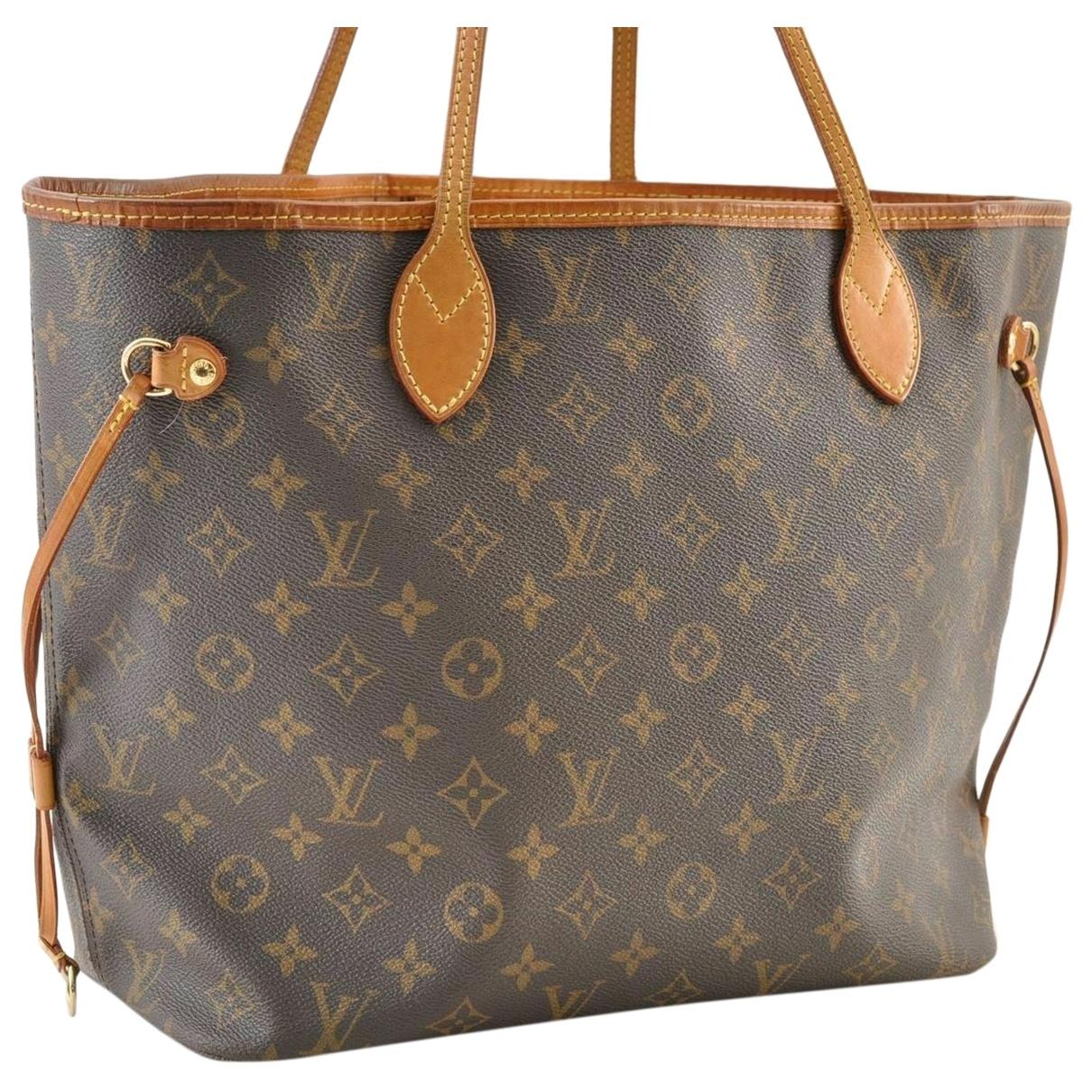 Lyst - Louis Vuitton Neverfull Brown Cloth Handbag in Brown - Save 5%