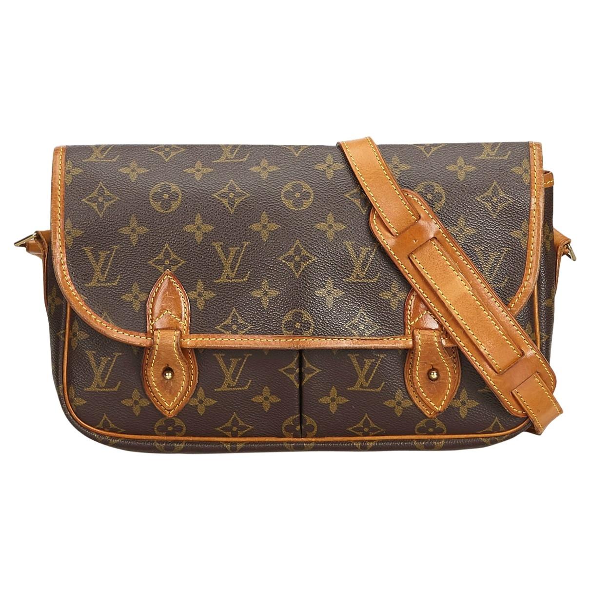 Louis Vuitton Vintage Brown Cloth Handbag in Brown - Lyst
