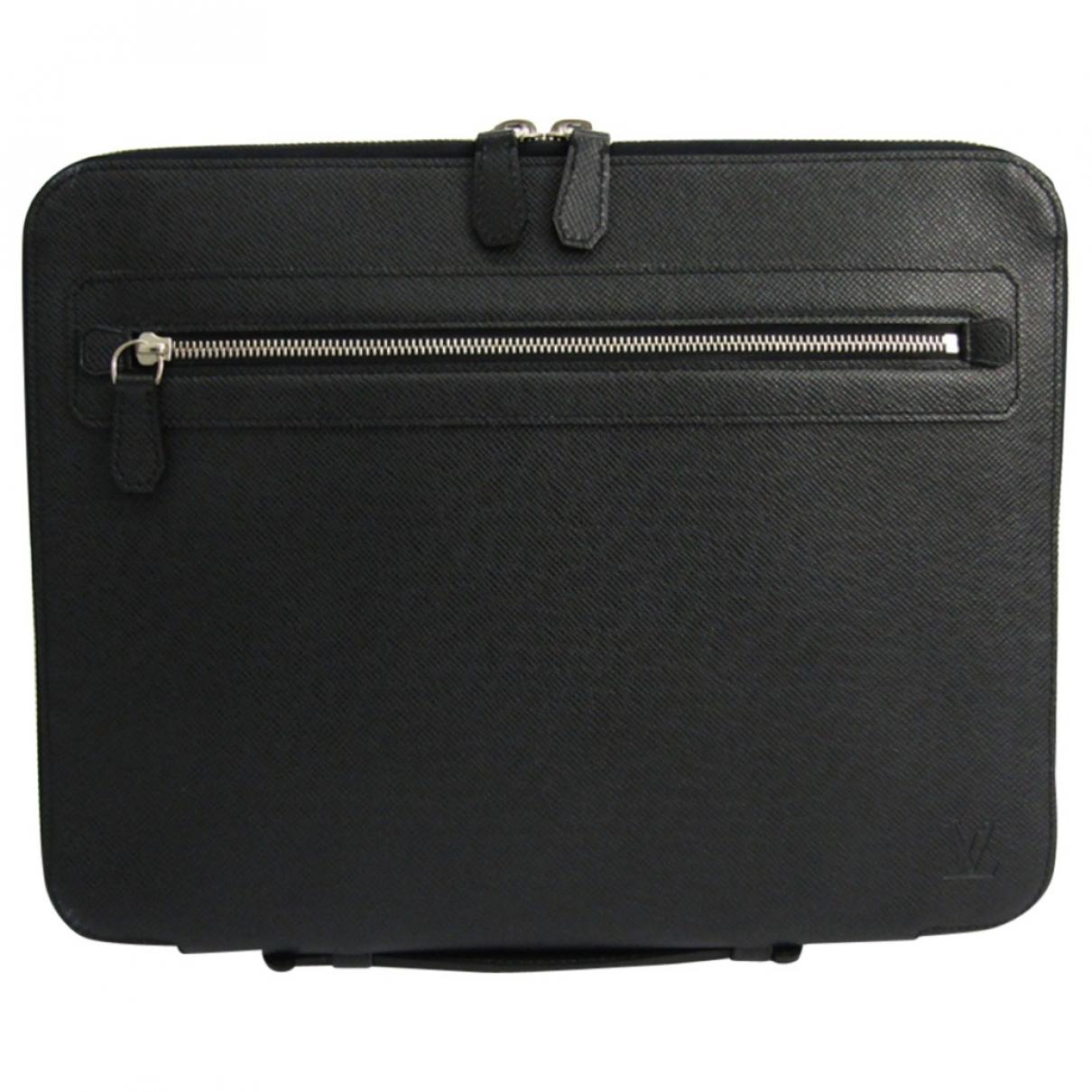 Louis Vuitton Black Leather Small Bag, Wallets & Cases in Black for Men - Lyst