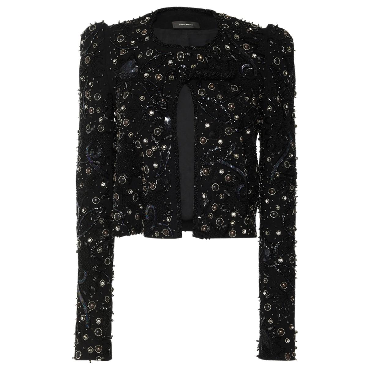 Lyst - Isabel Marant Embroidered Spencer Felipe Jacket in Black - Save ...