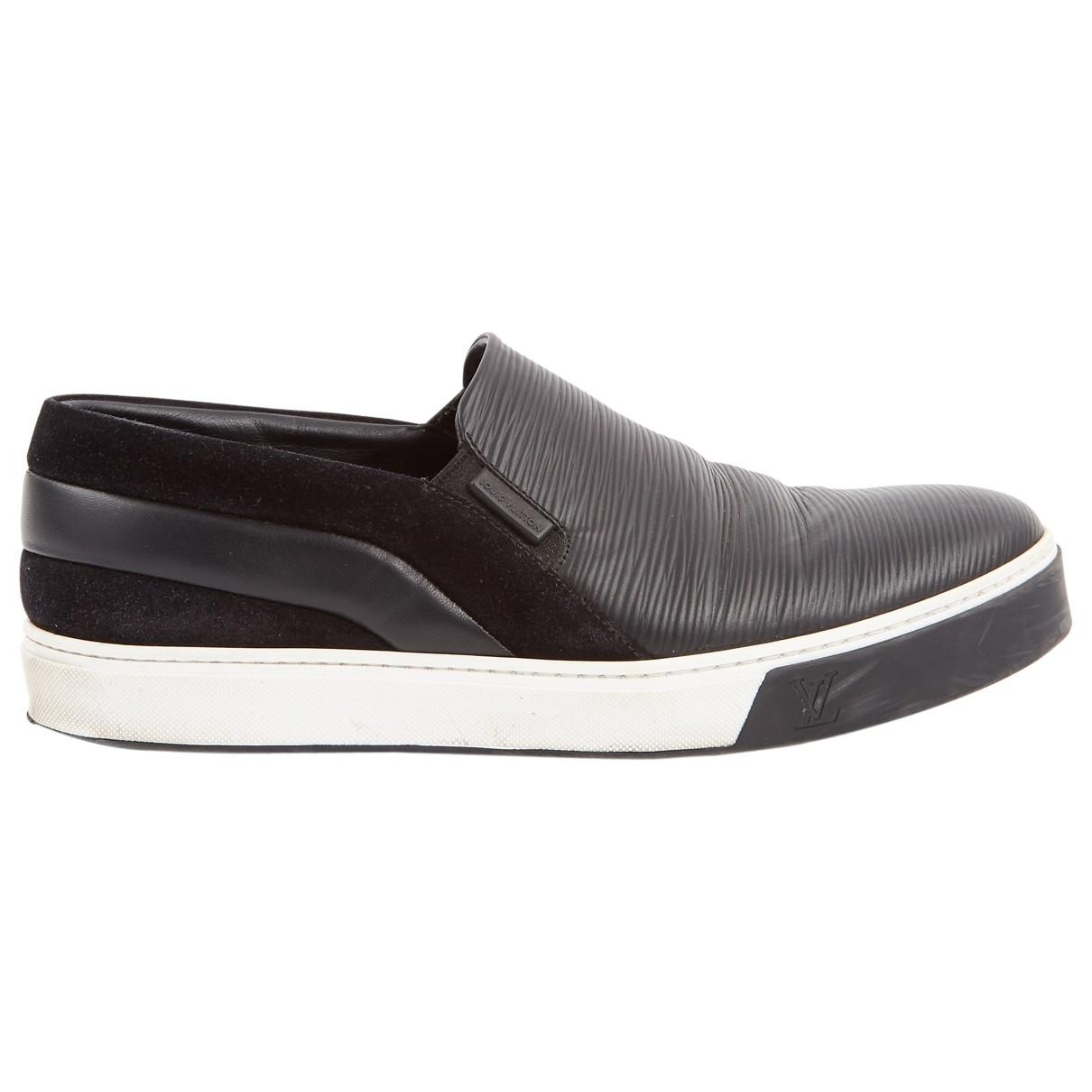 Lyst - Louis Vuitton Leather Low Trainers in Black for Men