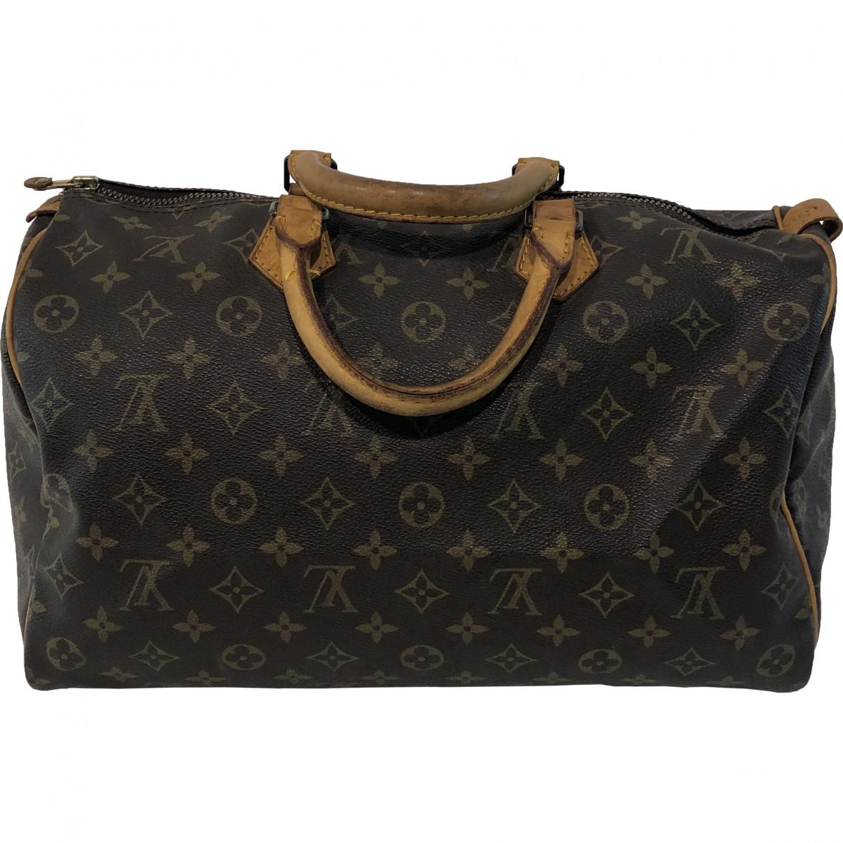 Louis Vuitton Vintage Speedy Brown Cloth Handbag in Brown - Lyst