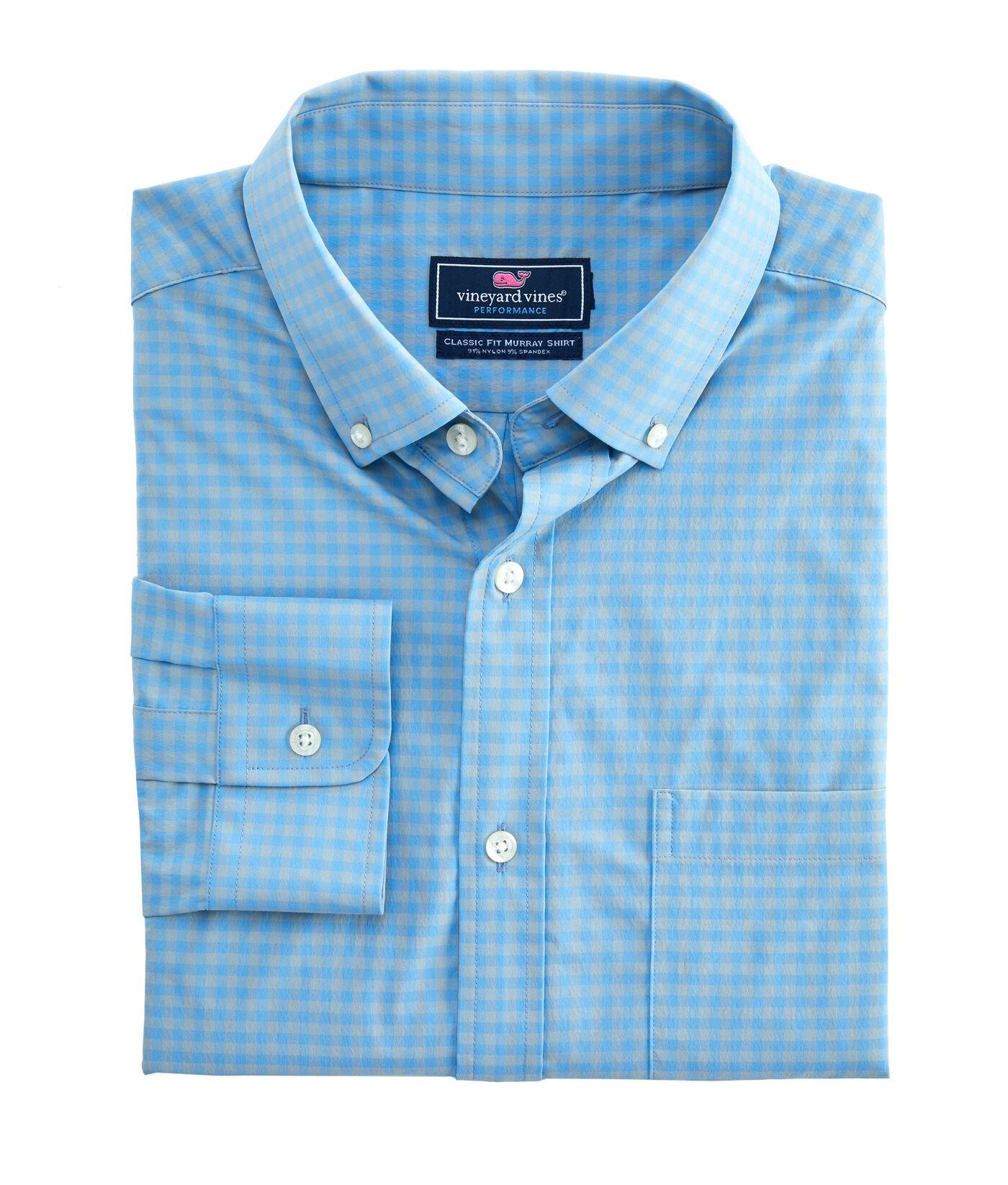 Vineyard Vines Classic Colortocolor Gingham Performance Murray Shirt in Blue for Men Lyst
