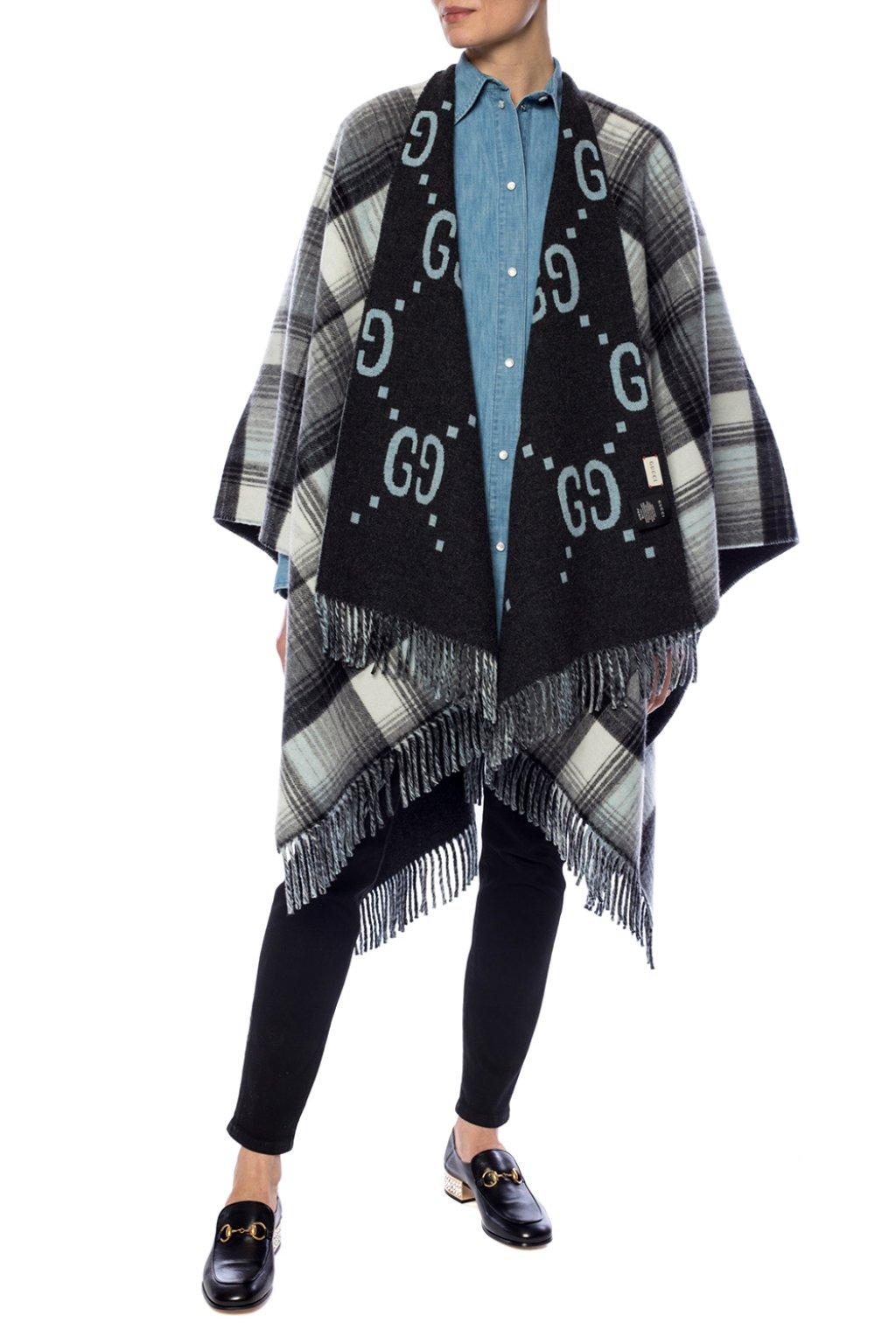 Gucci Reversible Poncho in Gray - Lyst