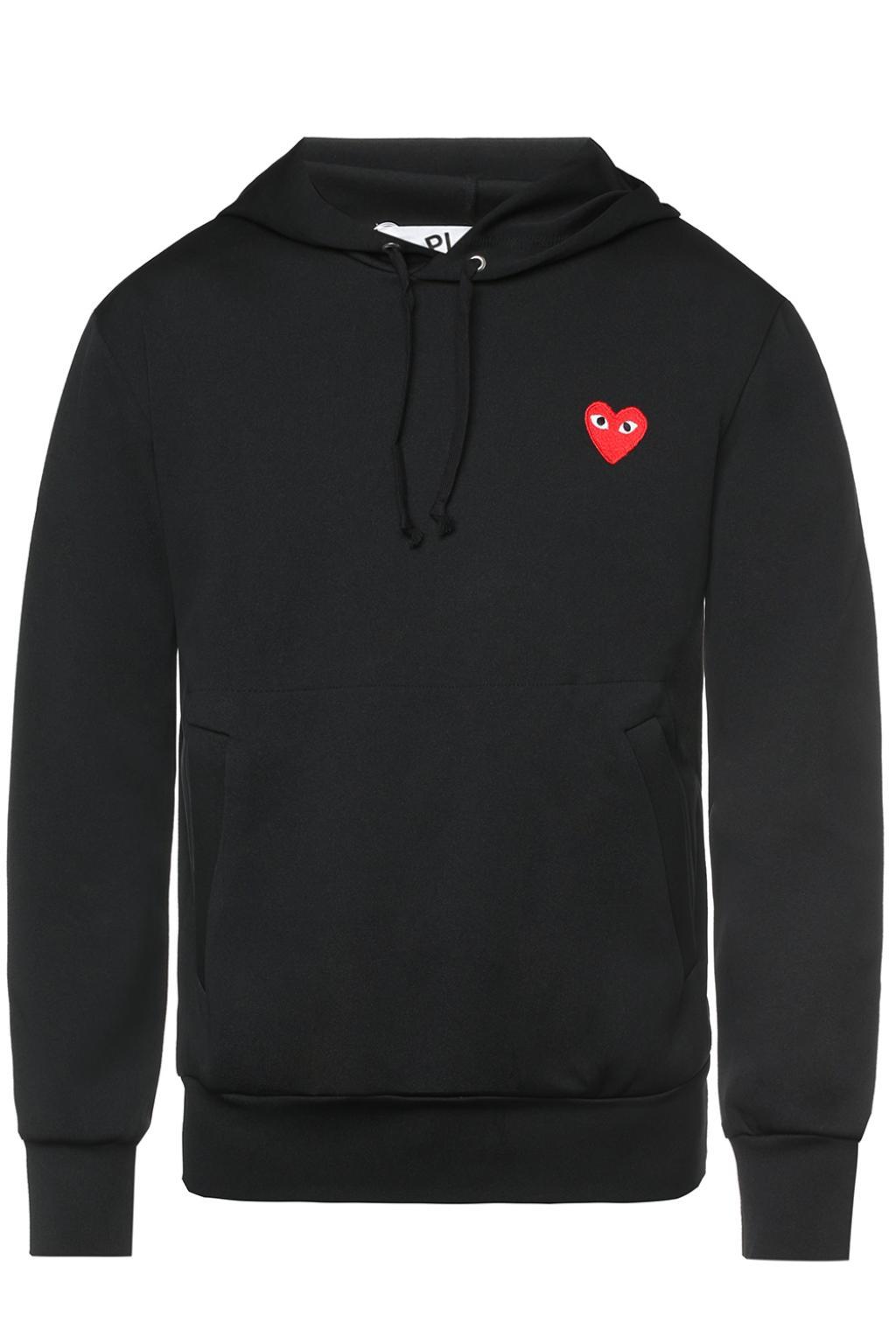 COMME DES GARÇONS PLAY Hooded Sweatshirt in Black for Men - Lyst