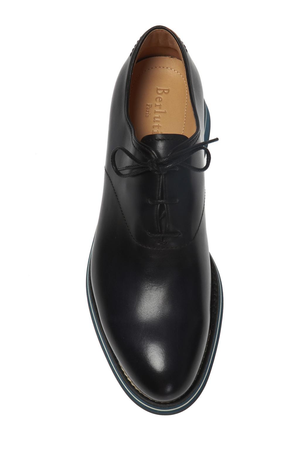 Berluti Leather 'padova' Oxford Shoes in Navy Blue (Blue) for Men - Lyst