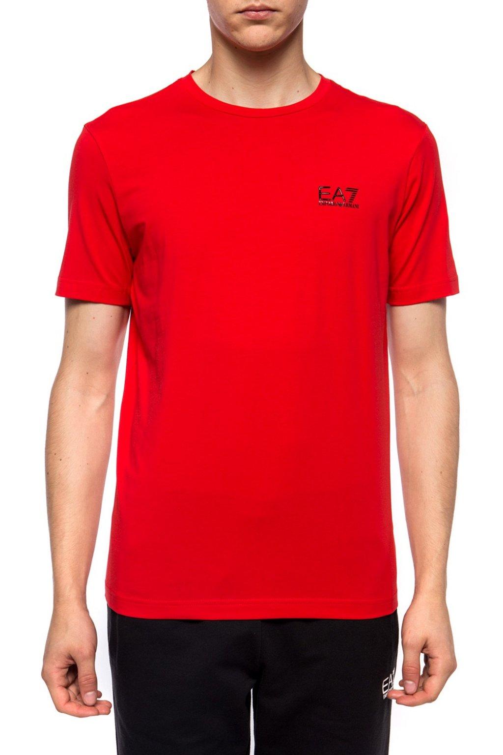 EA7 Logo-printed T-shirt in Red for Men - Lyst