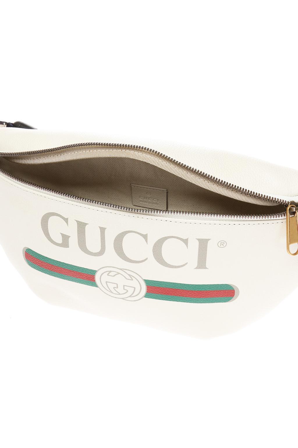 Gucci Waist Bag With A Logo And &#39;web&#39; Stripes in White for Men - Lyst