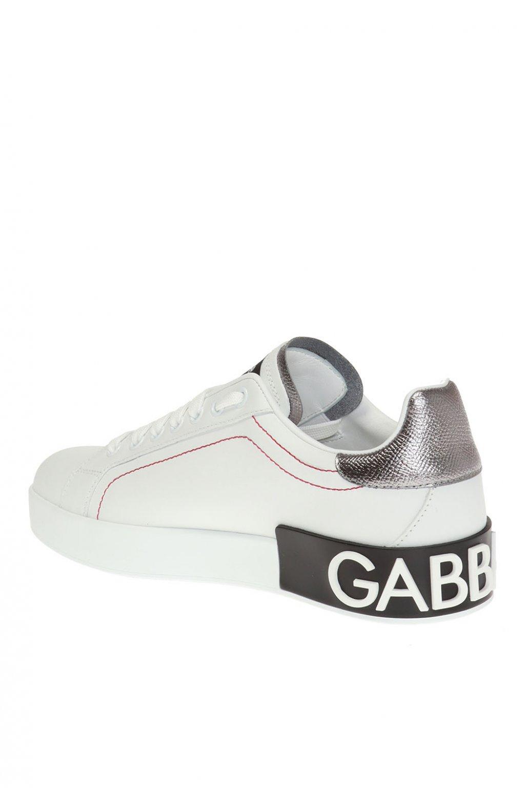 Dolce & Gabbana Leather Branded Sneakers in White - Save 31% - Lyst