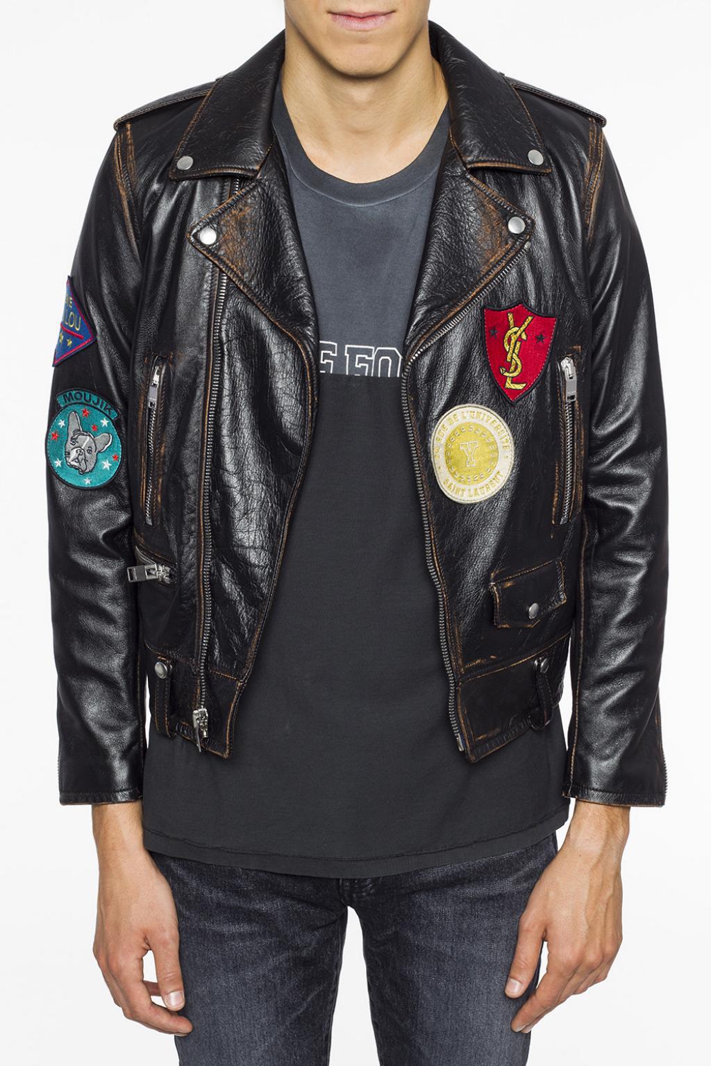 saint laurent multi zip leather jacket