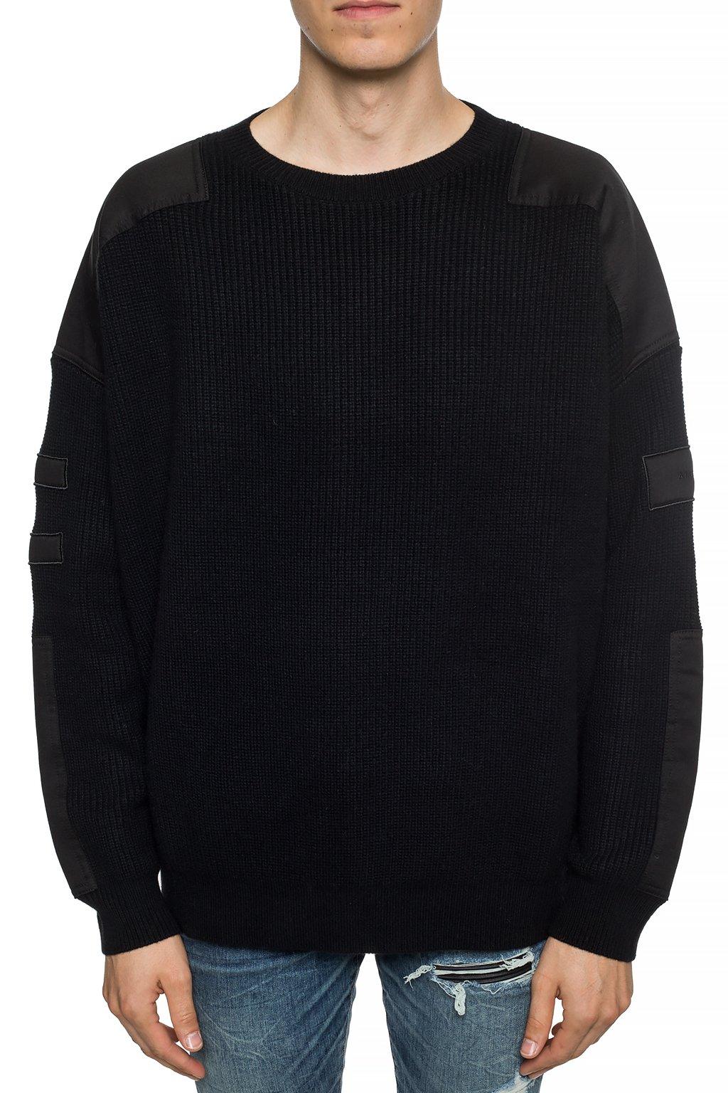 black crewneck sweater