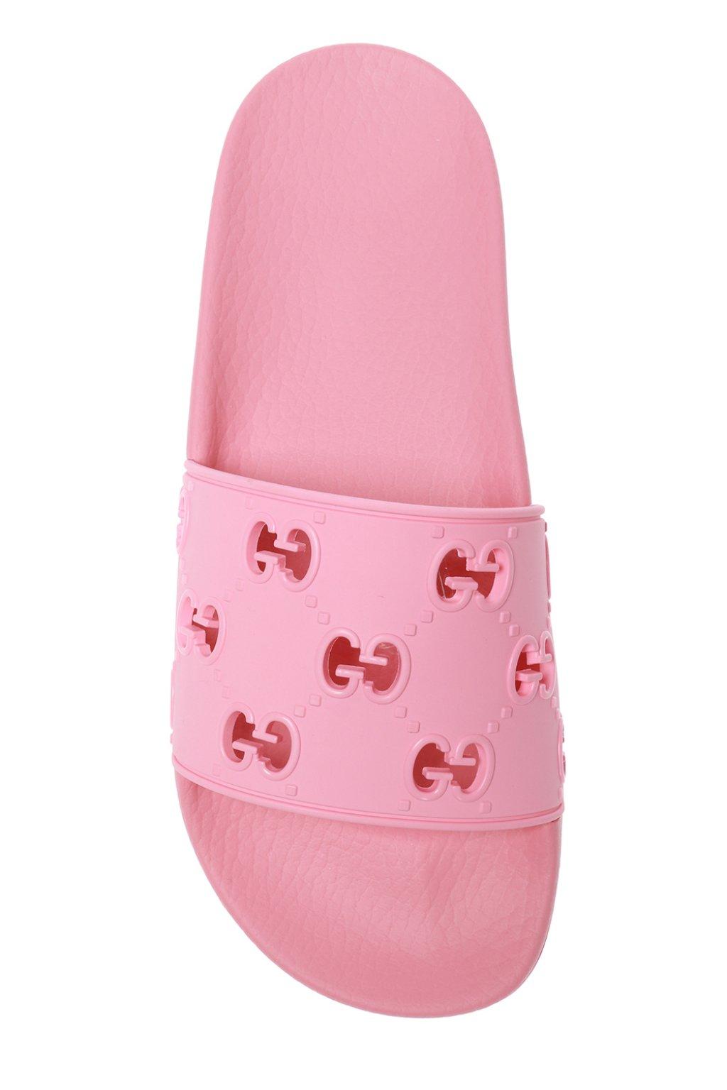 womens pink gucci slides