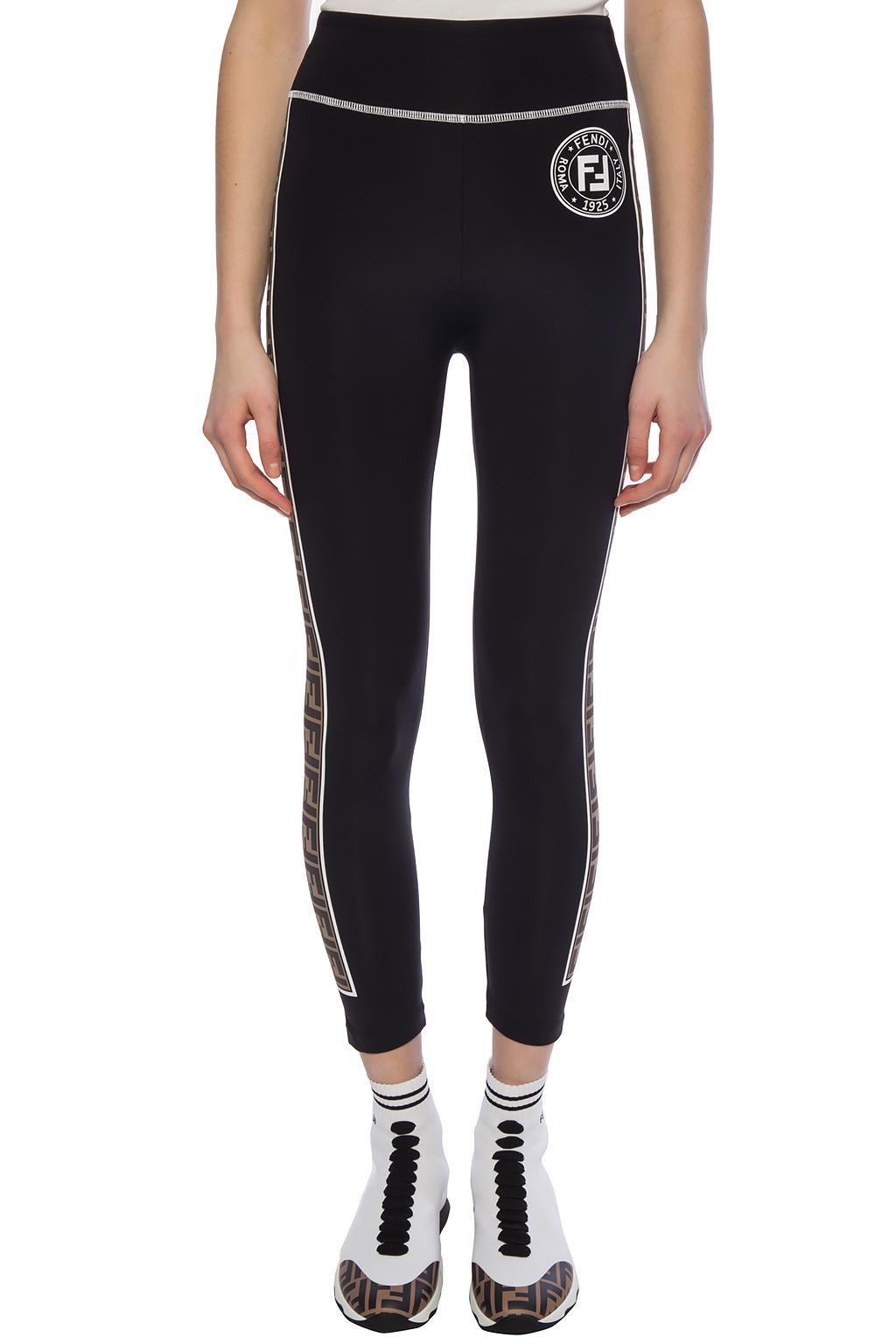 Fendi Roma Printed Stretch-ponte Leggings in Black - Lyst