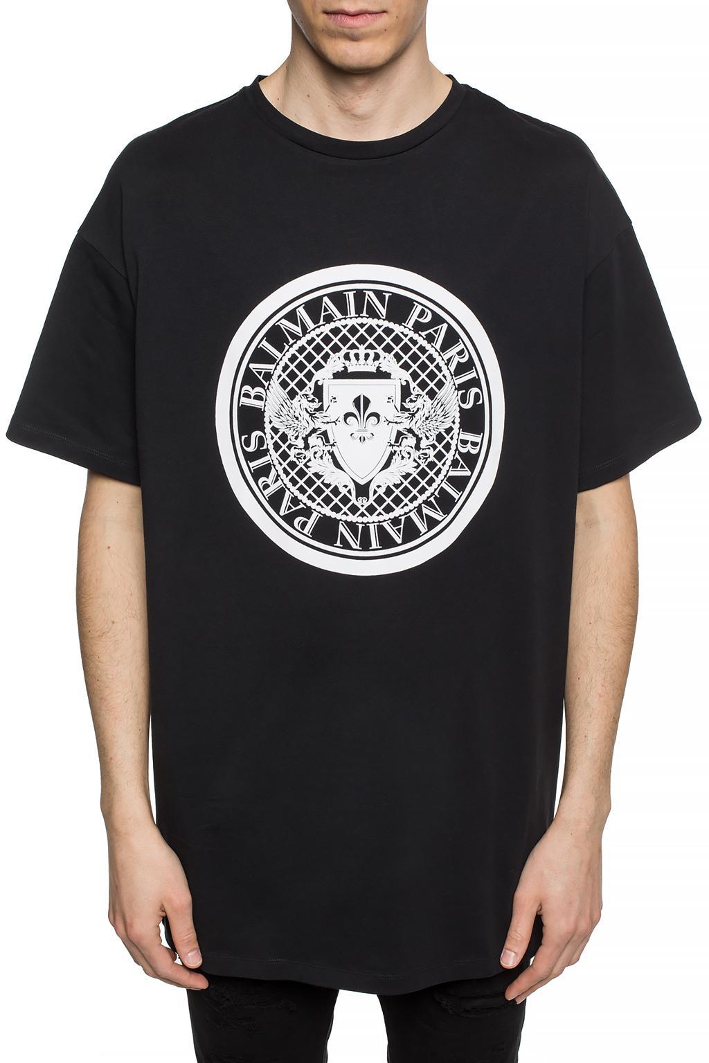 Balmain Logo T-shirt in Black for Men - Lyst