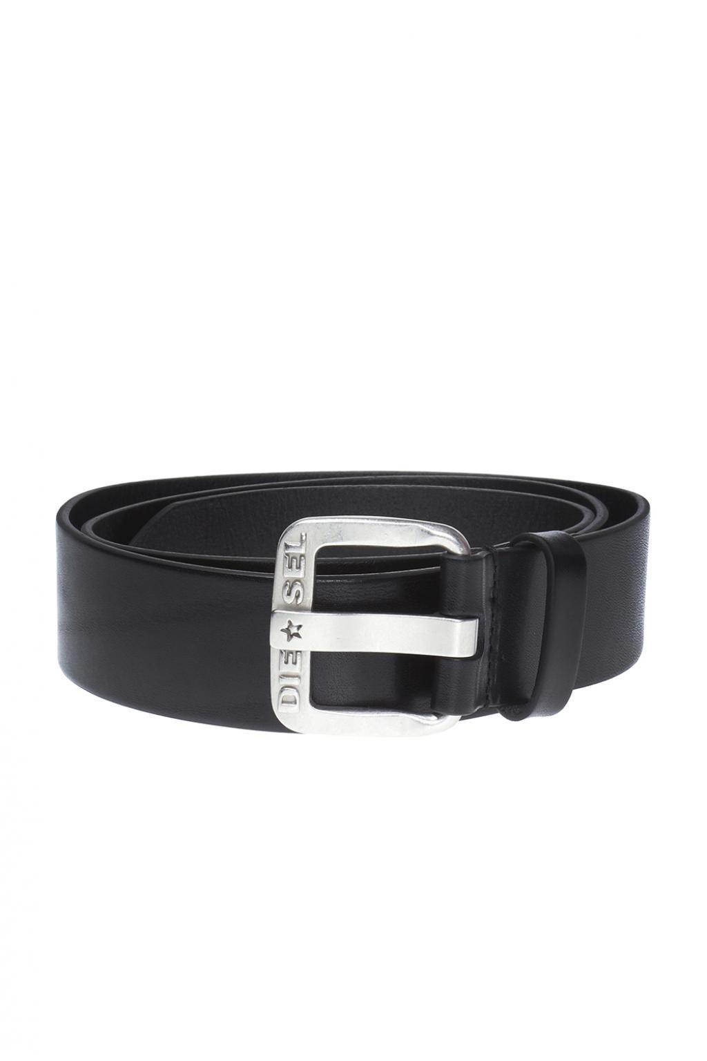 DIESEL Leather Belt With Logo in Brown Black (Black) for Men - Lyst