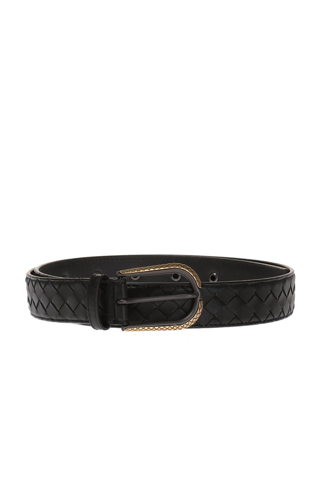 Bottega Veneta Leather Belt in Black for Men - Lyst