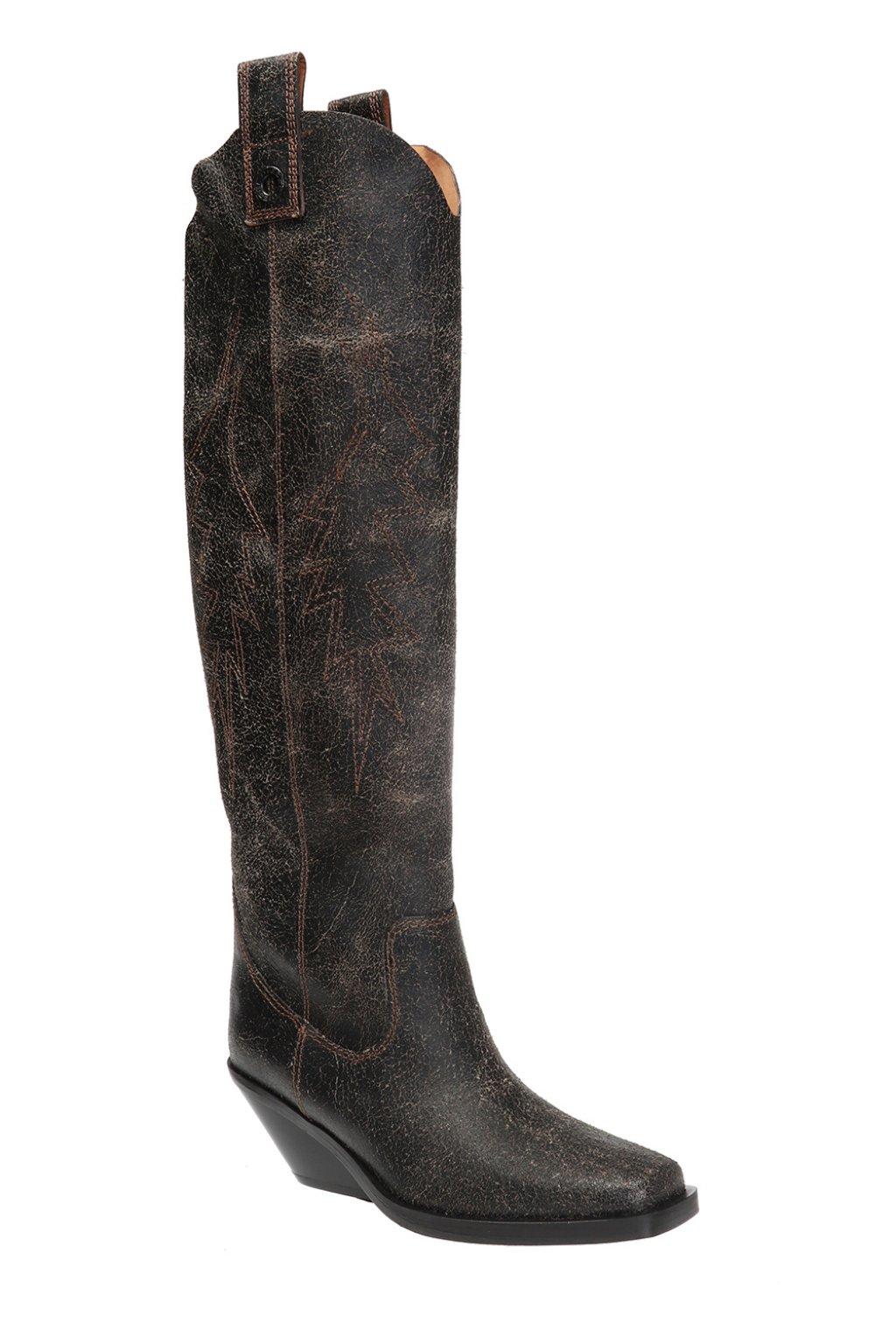 DIESEL Overtheknee Cowboy Boots in Black Lyst