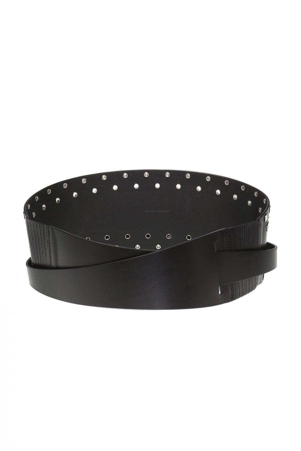 Isabel Marant Leather Embellished Belt in Black - Lyst