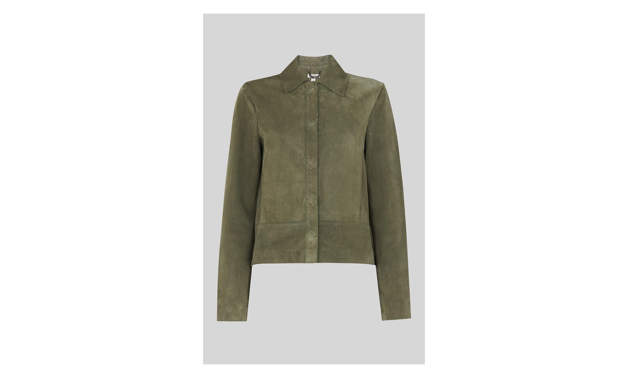 Lyst Whistles Turner Clean Suede Jacket In Green Whistles Women S Green Turner Clean Suede Jacket