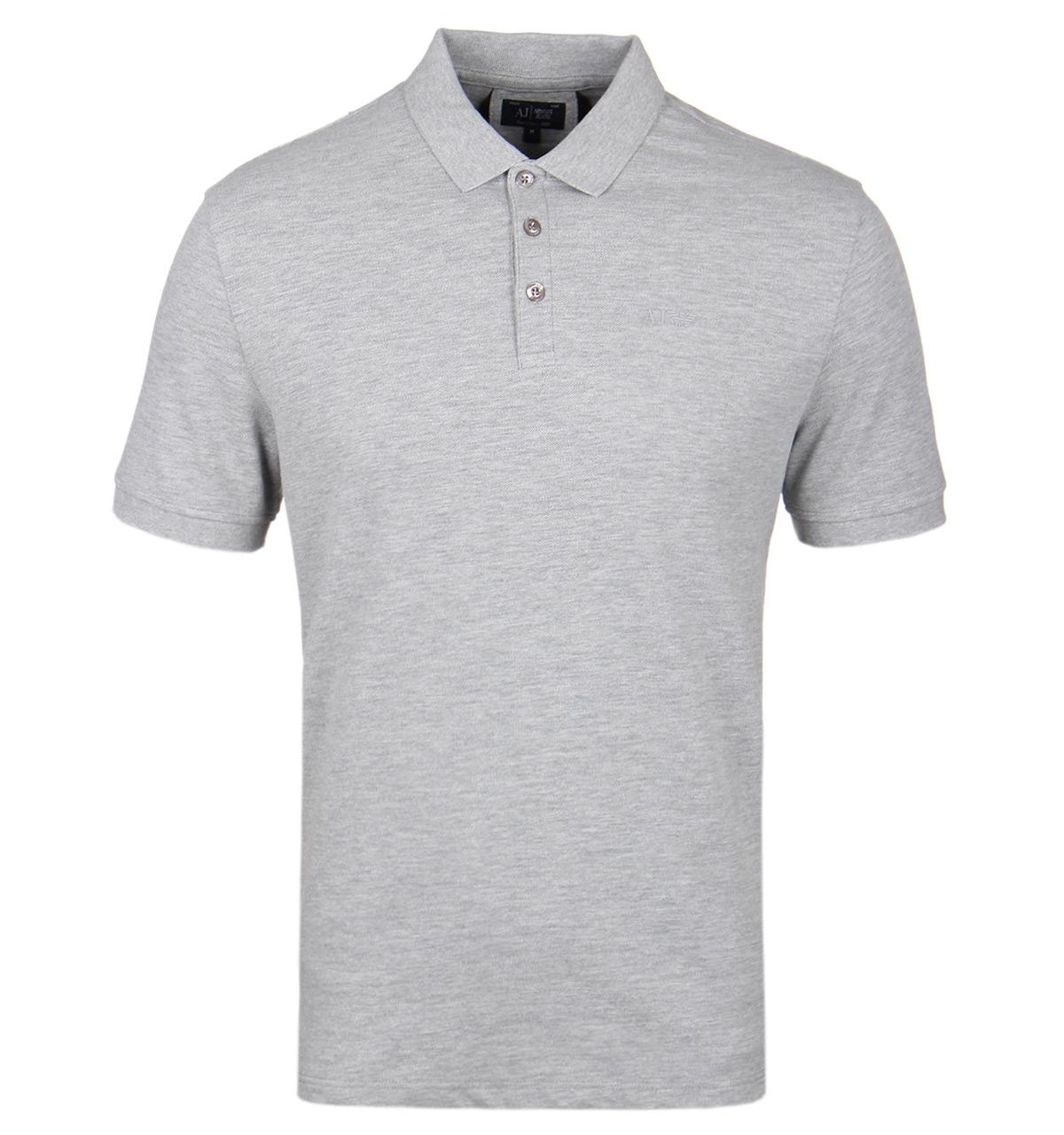 Lyst - Armani jeans Light Grey Marl Pique Polo Shirt in Grey for Men