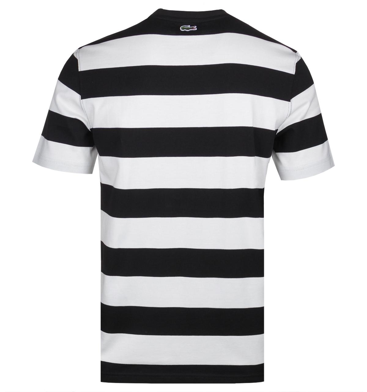 Lacoste Hoop Black & White T-shirt in Black for Men - Lyst