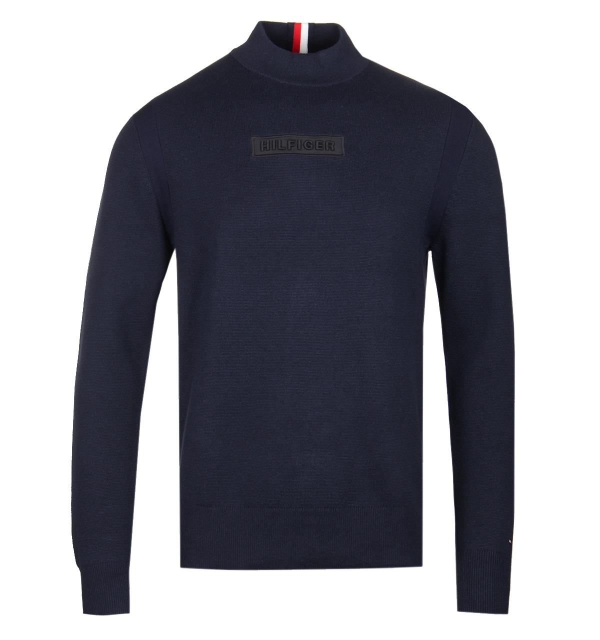 mens navy roll neck