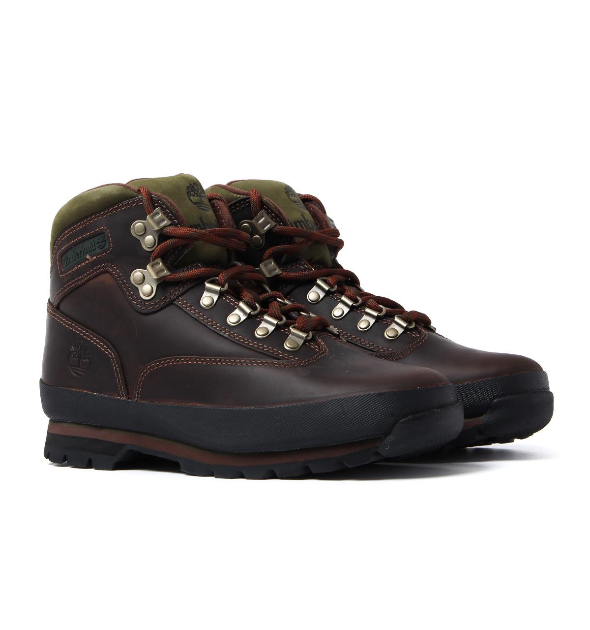mens euro hiker brown leather hiking boots