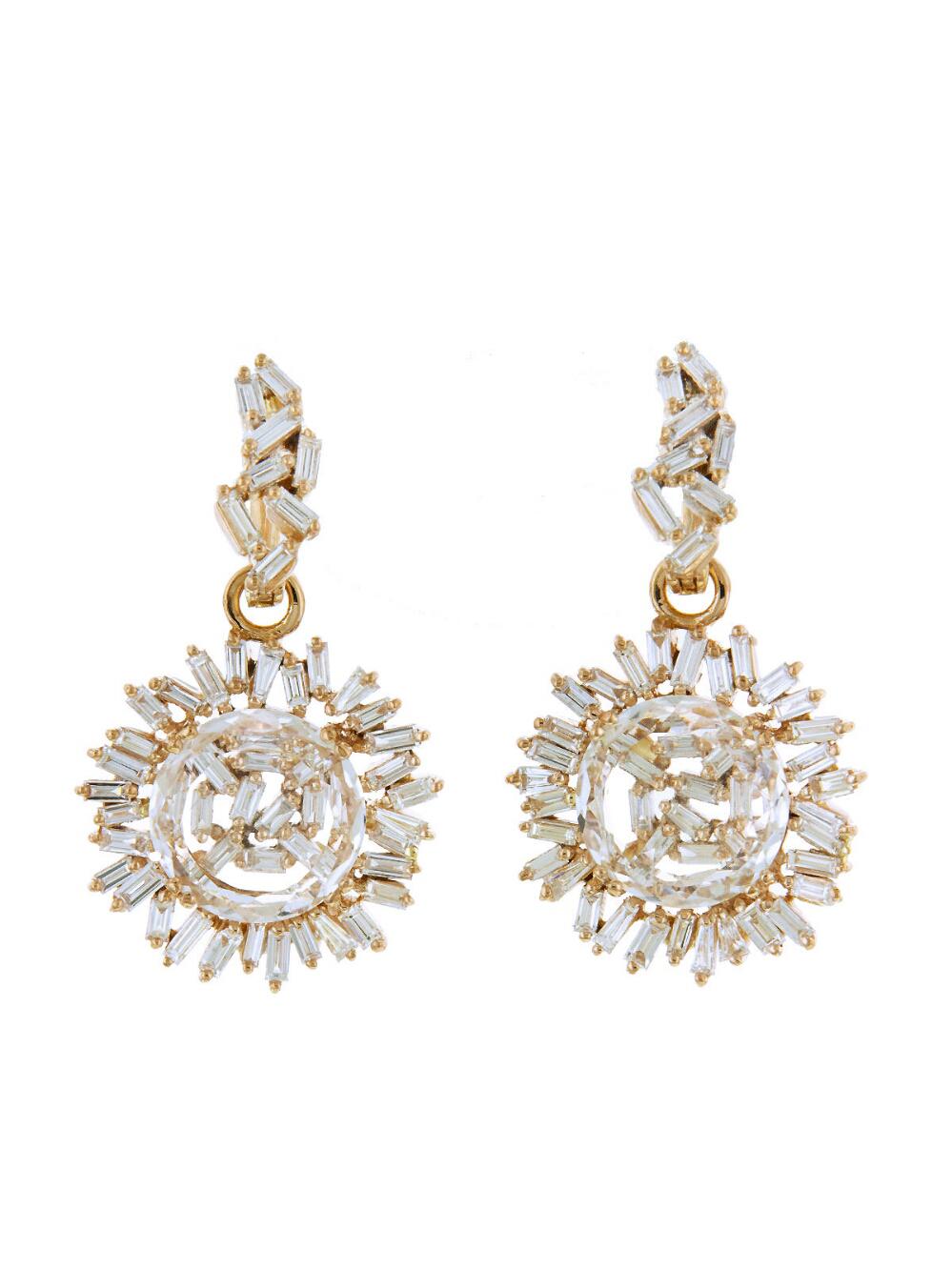 Lyst Suzanne Kalan Vitrine Diamond And Topaz Circle Earrings In Suzanne Kalan