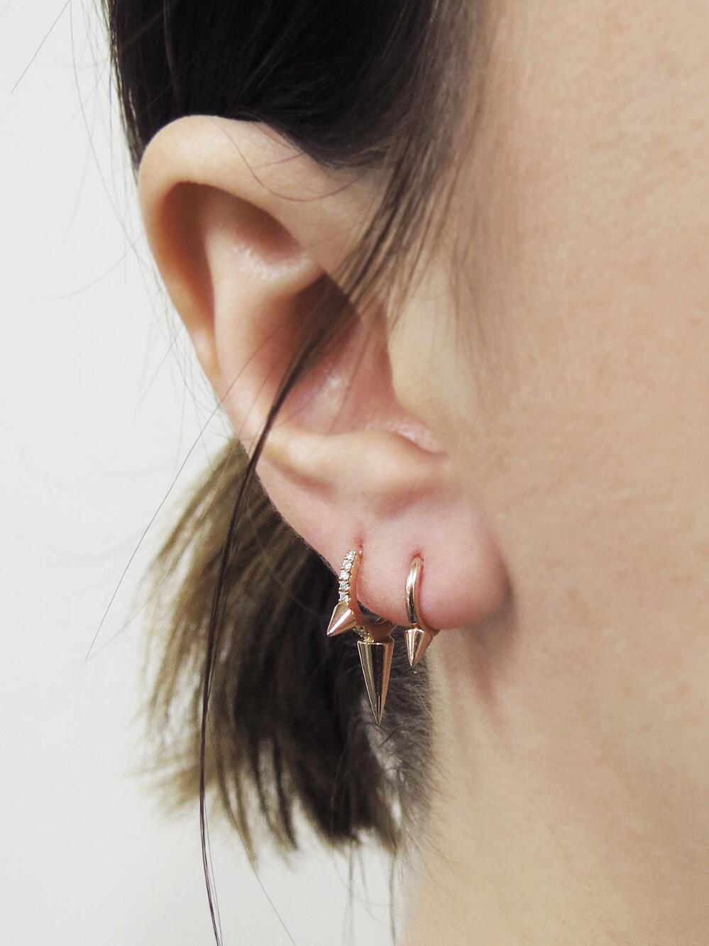 Lyst Maria Tash 8mm Diamond Triple Spike Hoop Earring View Fullscreen
