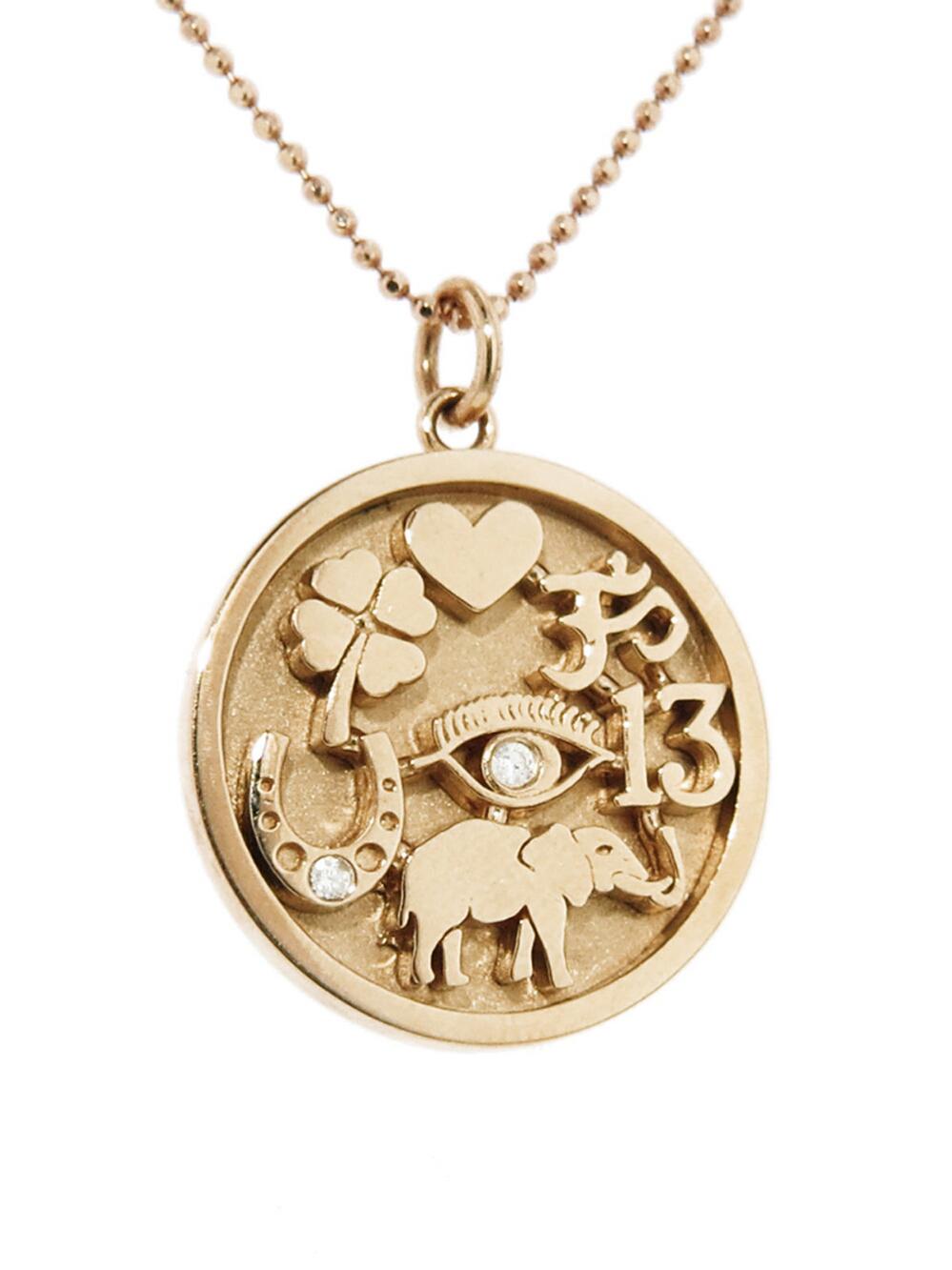 Lyst Jennifer Meyer Good Luck Charm Necklace in Metallic