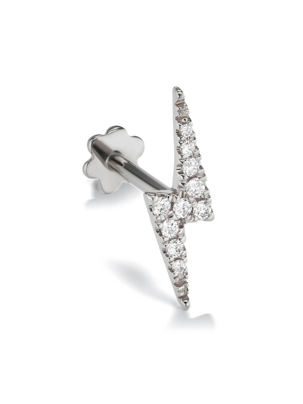 Lyst Maria Tash 11mm Diamond Lighting Bolt Thread Through Single Maria Tash Women S 11mm Diamond Lighting Bolt Thread Through Single Earring